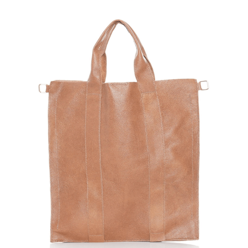 Елегантна чанта от естествена кожа модел Melanie lt brown